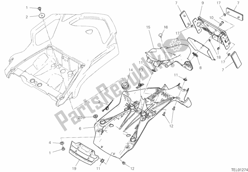 Tutte le parti per il Portatarga del Ducati Multistrada 950 S Touring USA 2020